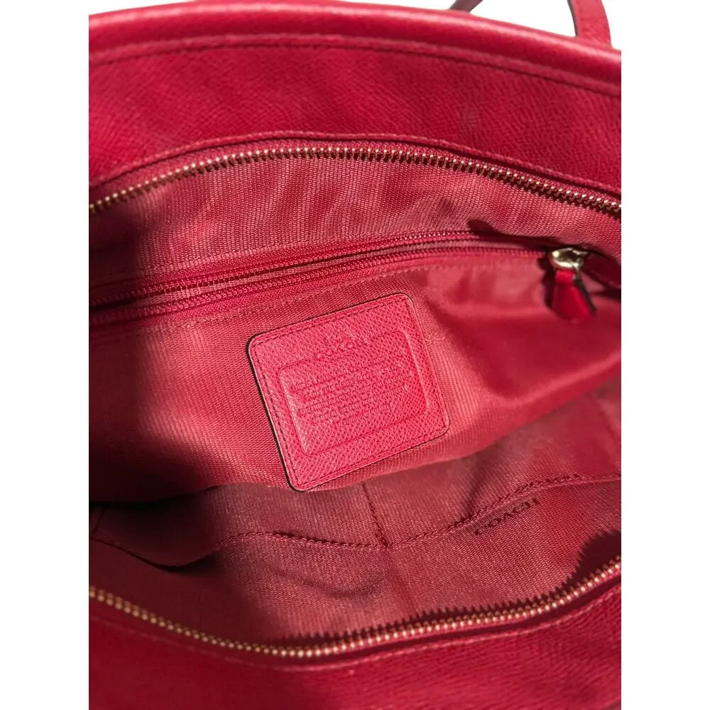 COACH Red Current Leather Taxi Tote Bag